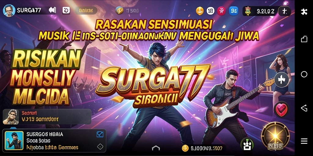 Screenshot utama SURGA77 menampilkan antarmuka permainan yang menarik dan interaktif.